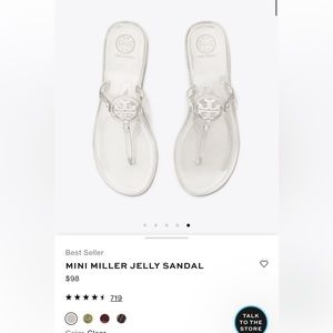 Tory Burch Mini Miller Jelly Sandal size 6.